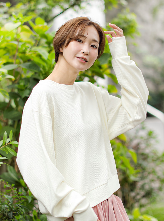 Thermal Waffle Crewneck T-Shirt