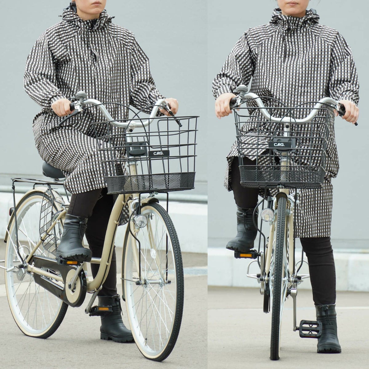 詳細：着用イメージ 自転車 ［女性モデルのサイズ］身長:166cm 着用サイズ：L