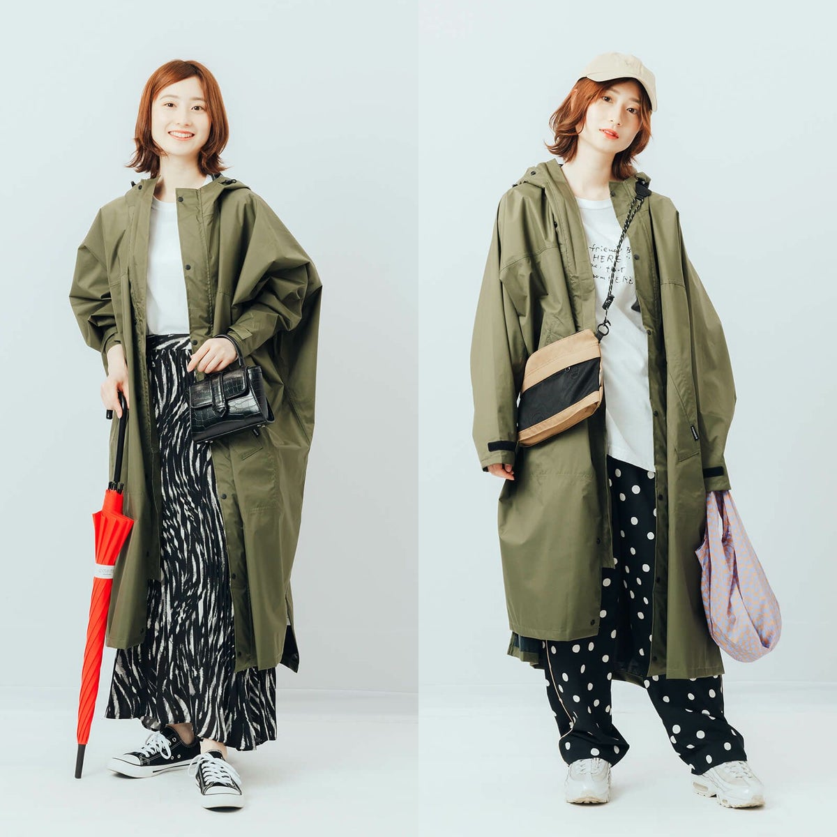 詳細：着用イメージ ［女性モデルのサイズ］身長:163cm 着用サイズ：L 着用カラー：オリーブ