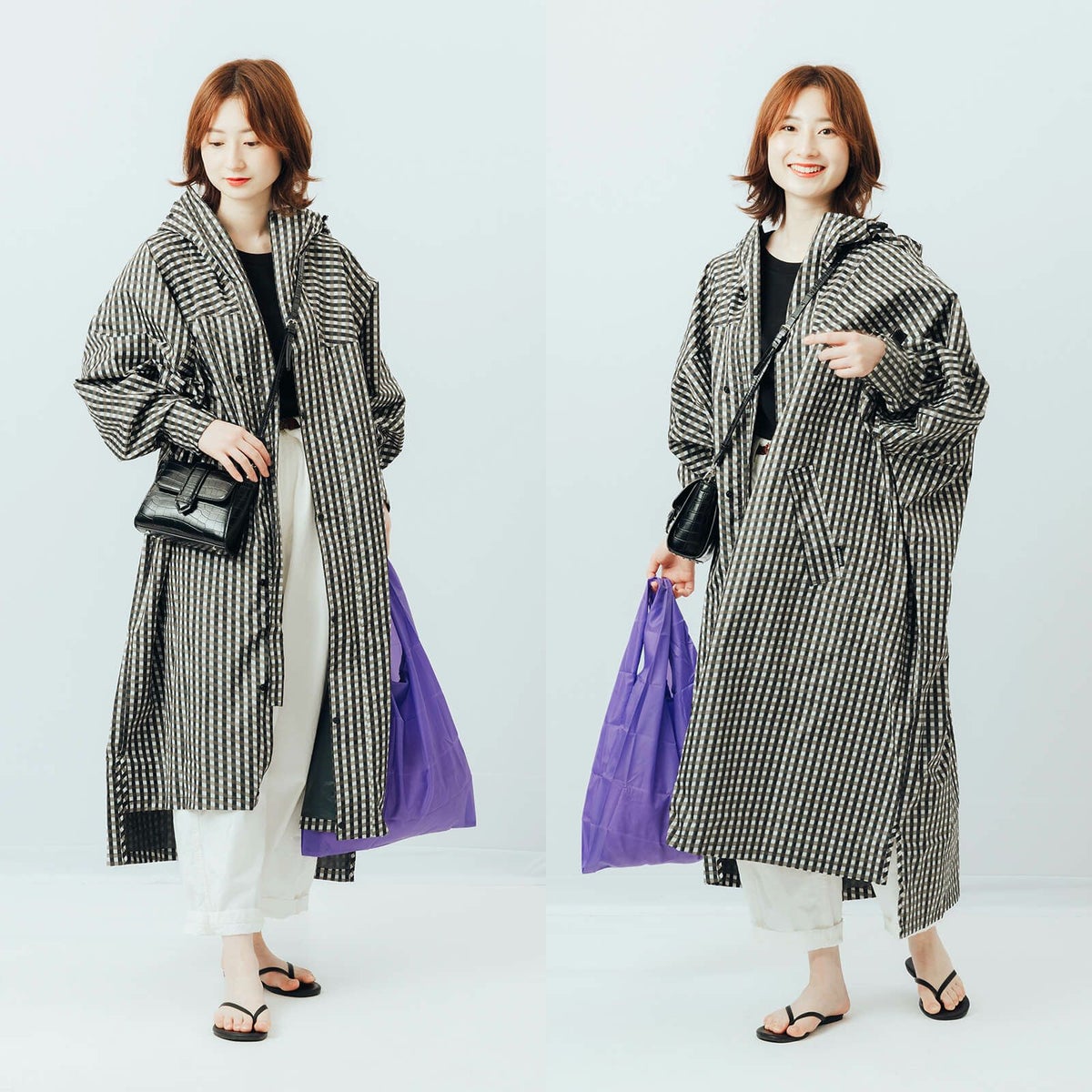 詳細：着用イメージ ［女性モデルのサイズ］身長:163cm 着用サイズ：L 着用カラー：ギンガム