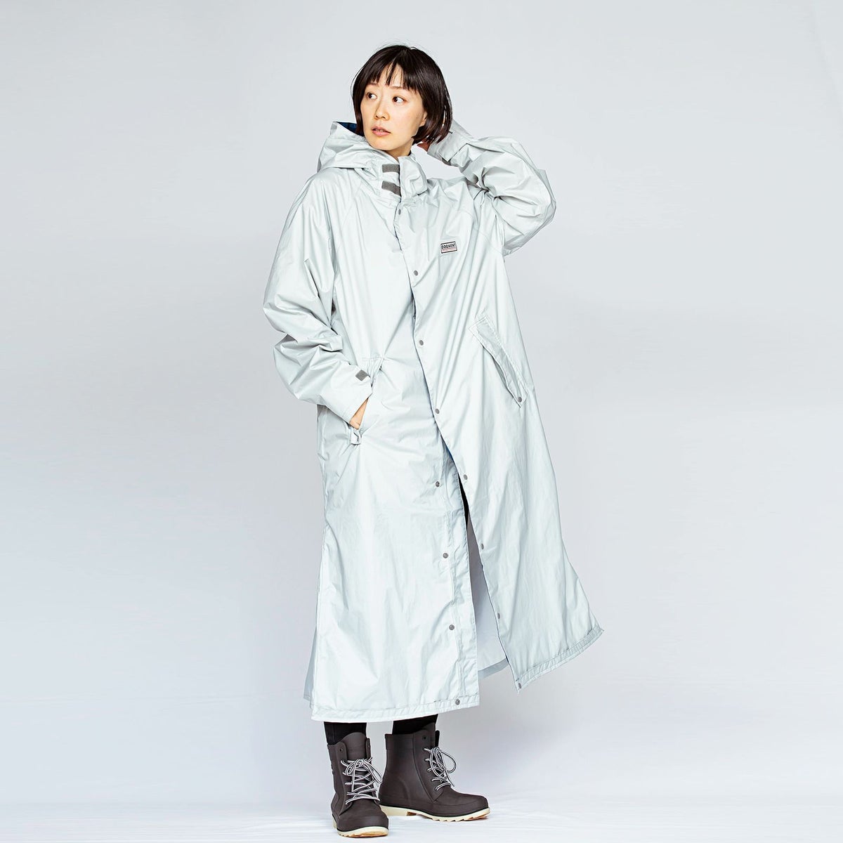 ［女性モデルのサイズ］身長:168cm 着用サイズ：L ／（長靴）6437 ピラルク レインブーツ