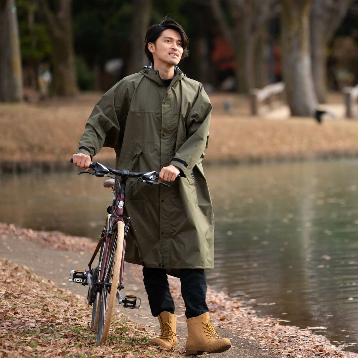 詳細：着用イメージ ［男性モデルのサイズ］身長:181cm　着用カラー：オリーブ