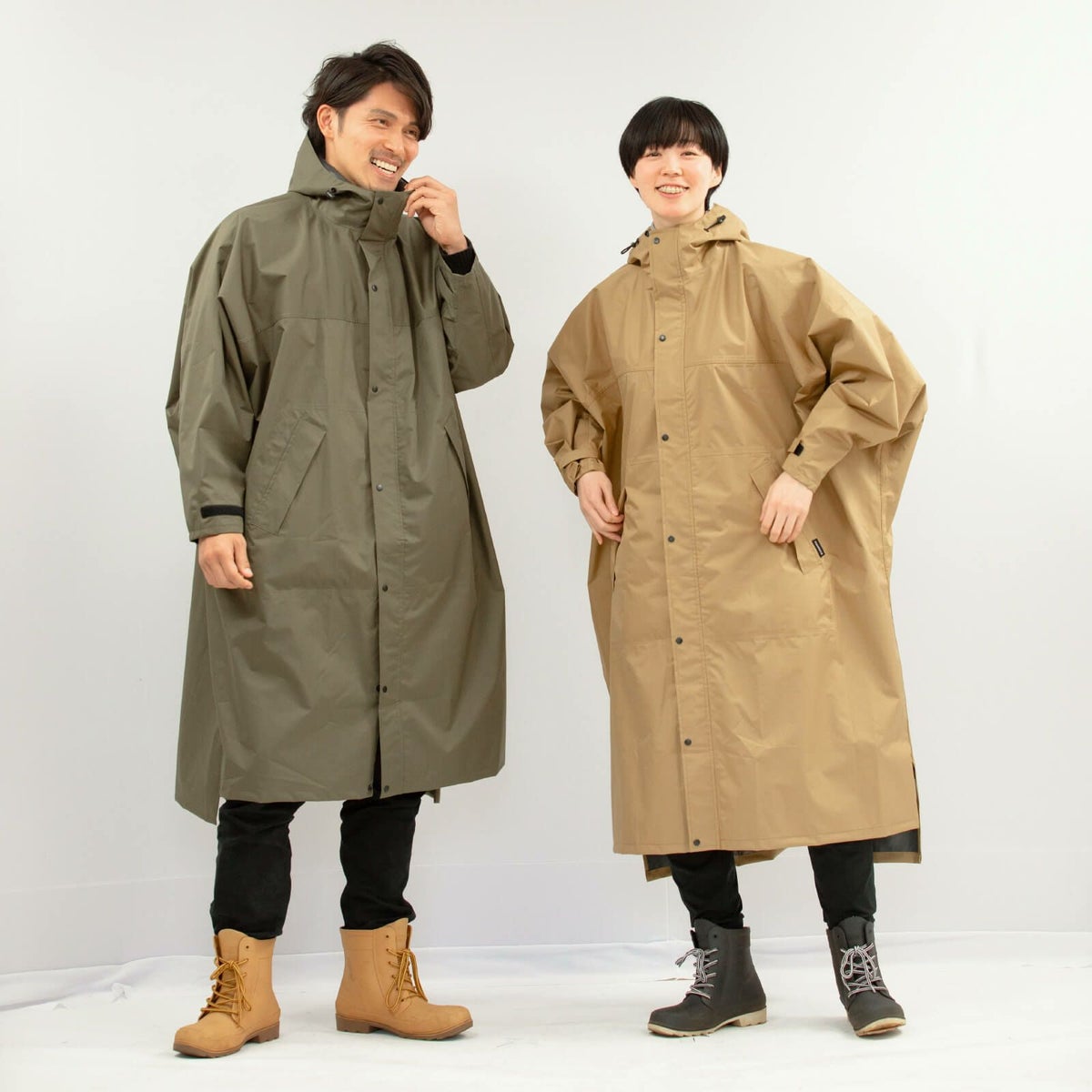 詳細：着用イメージ ［男性モデルのサイズ］身長:181cm 着用サイズ：フリーサイズ 着用カラー：オリーブ/［女性モデルのサイズ］身長:168cm 着用サイズ：フリーサイズ 着用カラー：ベージュ