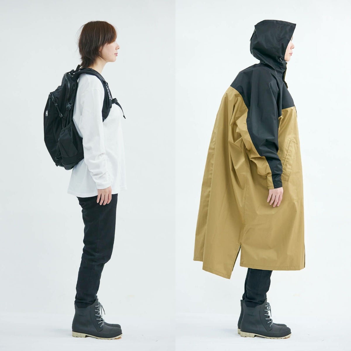 リュックの上から着用可能