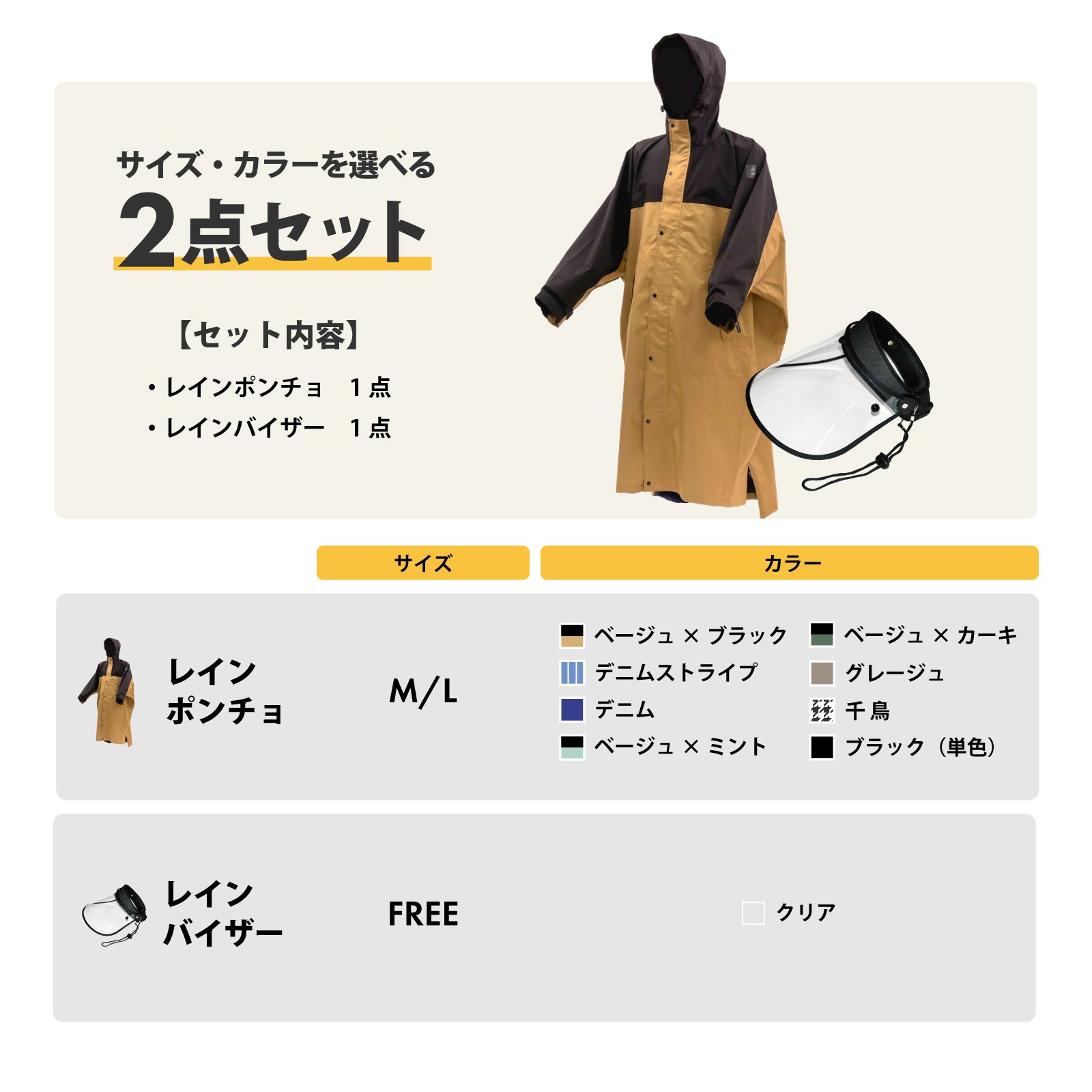 送料無料 バイザーセット】AH-100 ハイポンチョDX ＋ V-002 レイン