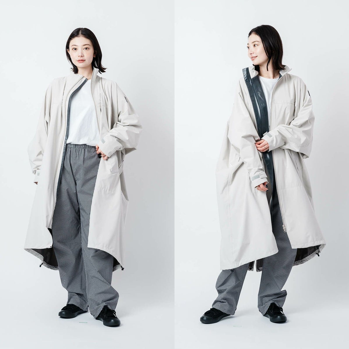 ※モデル身長：166cm ／ Lサイズ ／ アイスグレー着用