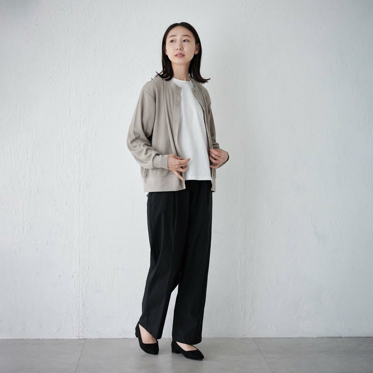 女性モデル：165cm ／ Lサイズ着用